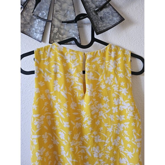 Ralph Lauren Women's Petite 2P Lemon Cream Floral Crepe Shift Dress - Picture 12 of 14